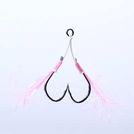 凯特新款绑亮丝对钩铁板钩船钓深海钓路亚双钩无缝单圈2对/包鱼钩