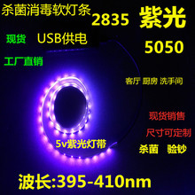 5V紫光2835裸板5050USB灯带验钞杀菌消毒医疗UV紫外线LED紫光灯条