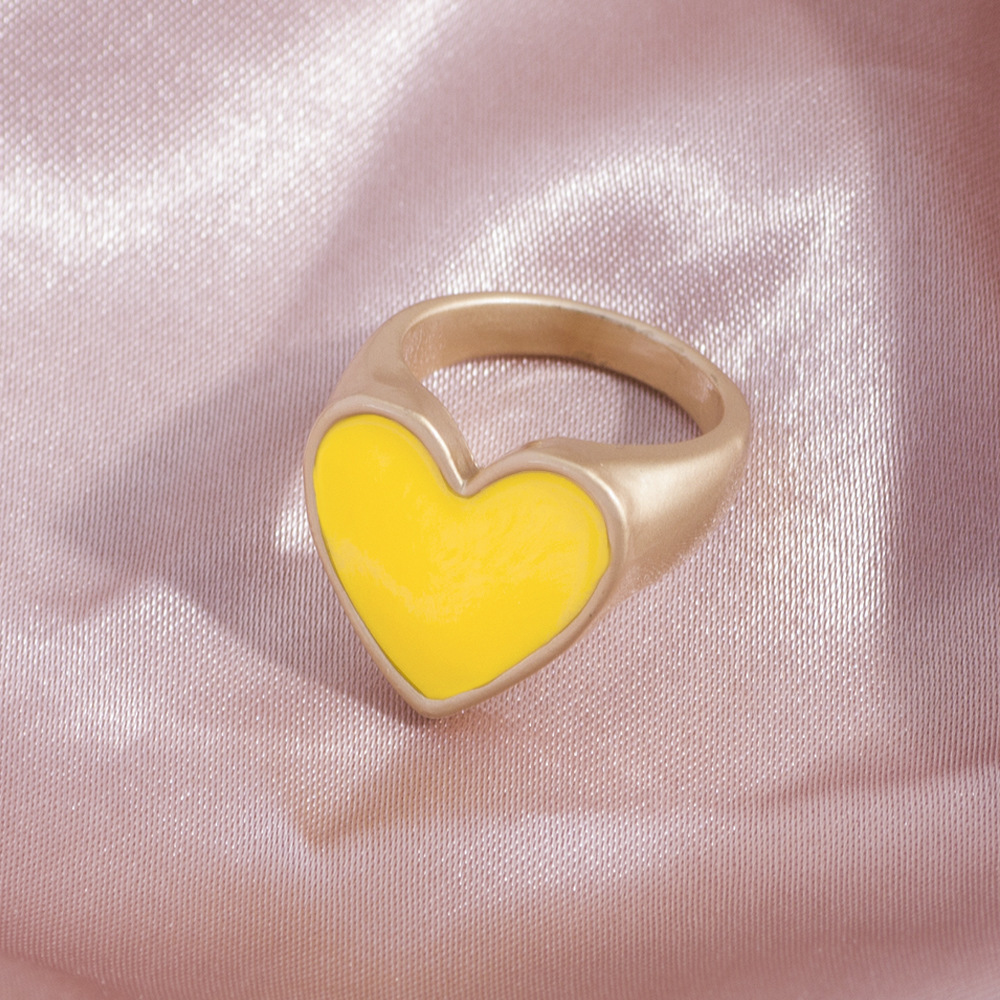 Wholesale Jewelry Casual Simple Style Heart Shape Alloy Enamel Plating Rings display picture 10