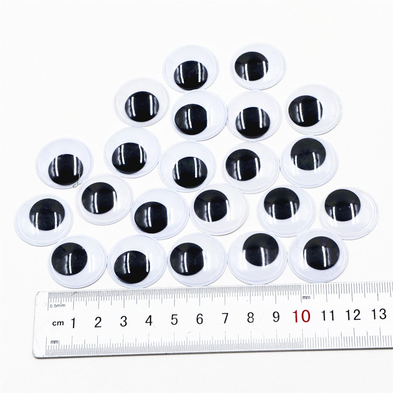 Venta directa de fábrica actividad de la banda de ojos adhesivo al por mayor DIY accesorios de juguete negro y blanco color pestañas animal bead pegatinas