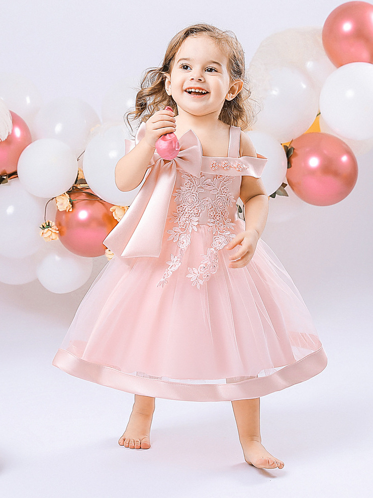 Vestido de niña de Amazon con tirantes, vestido infantil con bordado de cuentas, vestido de princesa, vestido de malla, nuevo estilo de verano