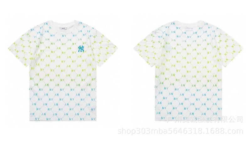 韓国 25ss 新 MLB 春夏新作 ny ビッグロゴ刺繍半袖プリントラウンドネック Tシャツ男女兼用|undefined