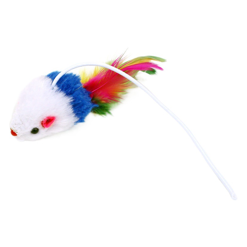 Gato juguete de peluche pequeño ratón divertido gato juguete con cuerda elástica ratón juguete arena sonando gato juguete mascota