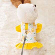 狗狗裙子秋冬季衣服小型幼犬泰迪比熊可牵引连衣裙猫咪宠物风批发