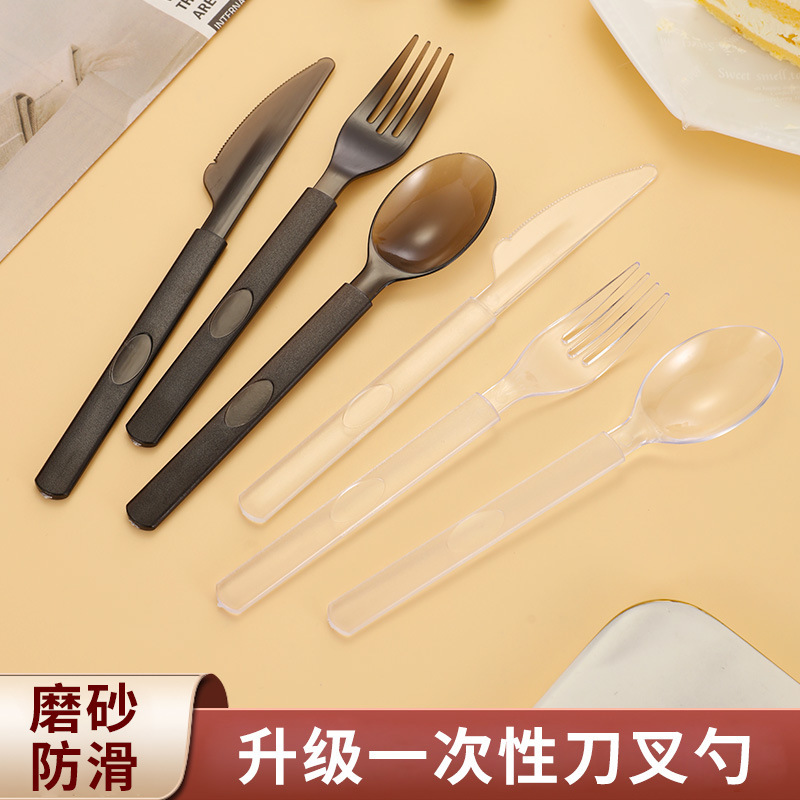 使い捨てナイフフォークスプーン食品級プラスチックケーキフォークアメリカスプーンステーキナイフデザート|undefined
