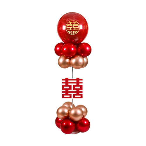 Rural outdoor wedding pillar road guide balloon wedding exterior layout decoration wedding room floor floating set wedding supplies