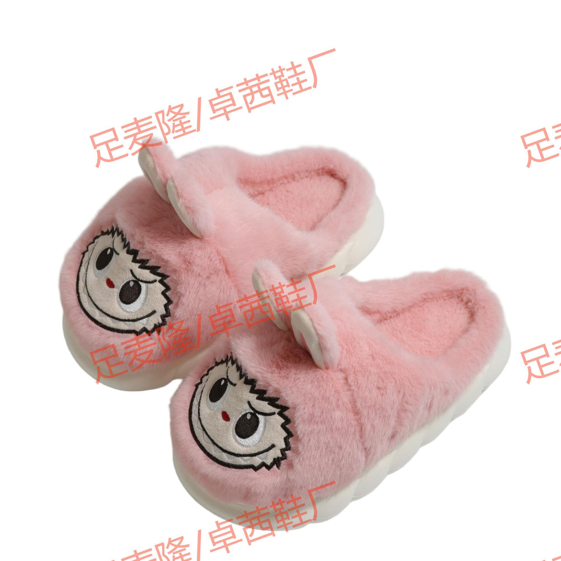 Labubu rabu zapatillas de algodón de tela personalizada comercio exterior nuevo estilo linda mujer otoño e invierno calidez del hogar zapatillas personalizadas