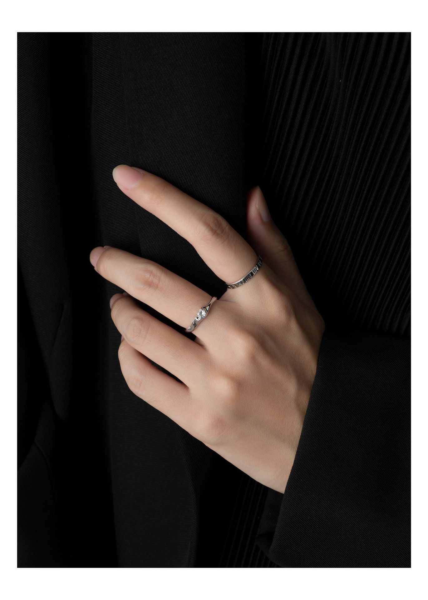 Simple Style Geometric Copper Plating Zircon Open Ring