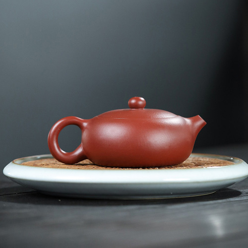 444Z wholesale new products Yixing raw ore Dahongpao handmade card cover flat Xishi pot 160ml large ball hole