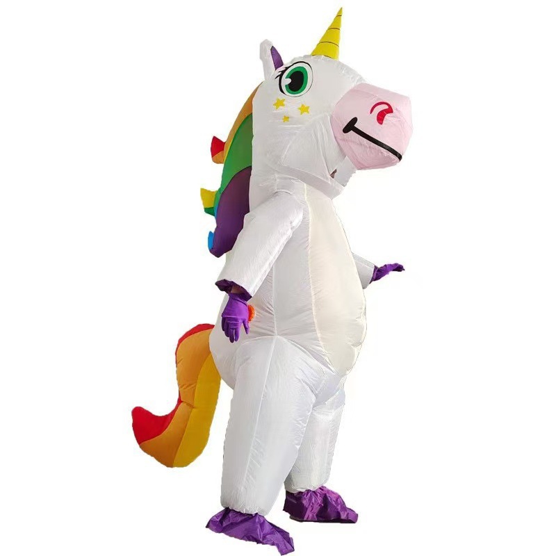 Nuevos cos transfronterizos juegan ropa inflable de gato negro lindo perro amarillo muñeca inflable creativa divertida ropa inflable de dibujos animados
