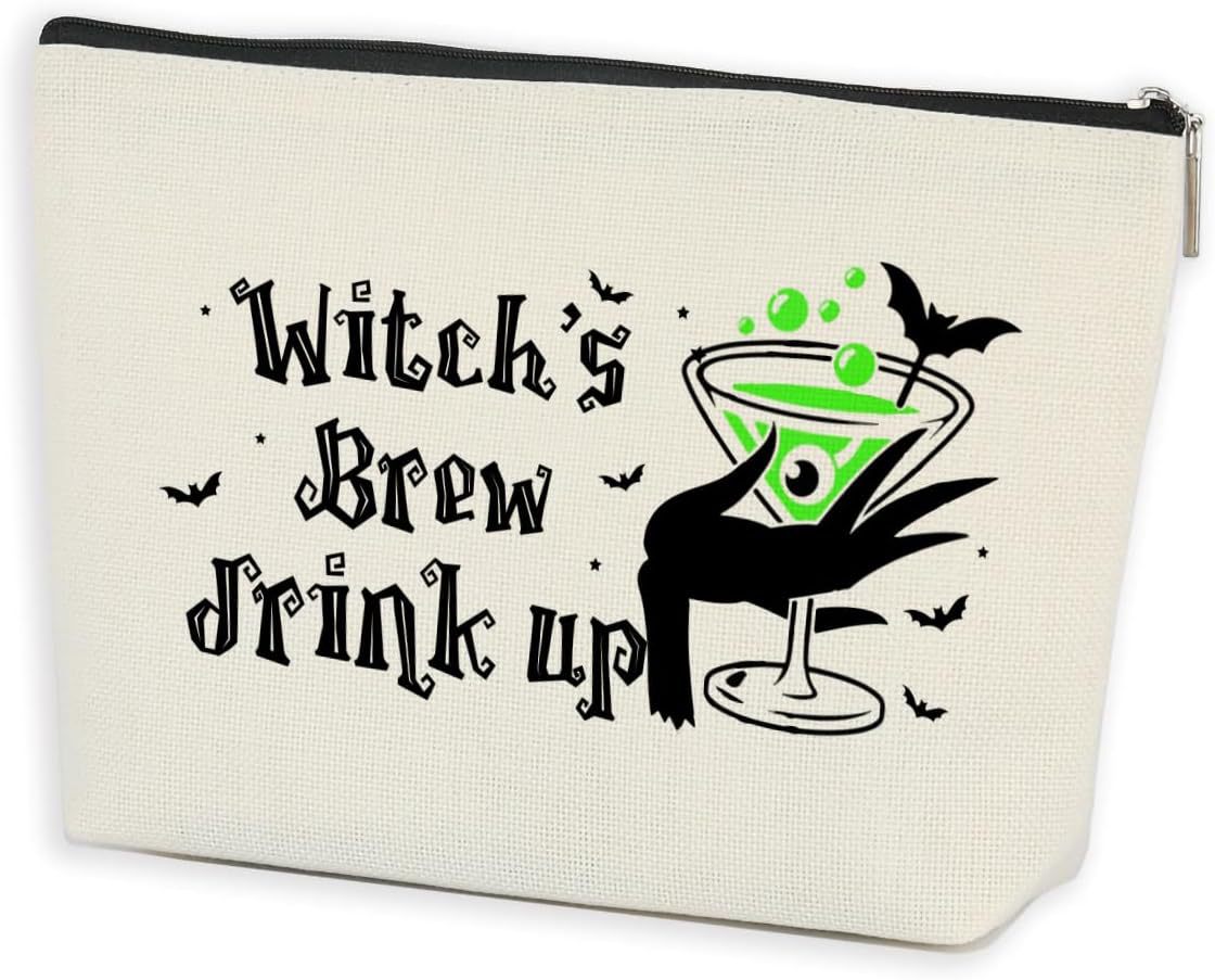 Transfronterizos Amazon Halloween maquillaje letras Halloween brujas maquillaje bolsa bolsa de almacenamiento lino fábrica directa