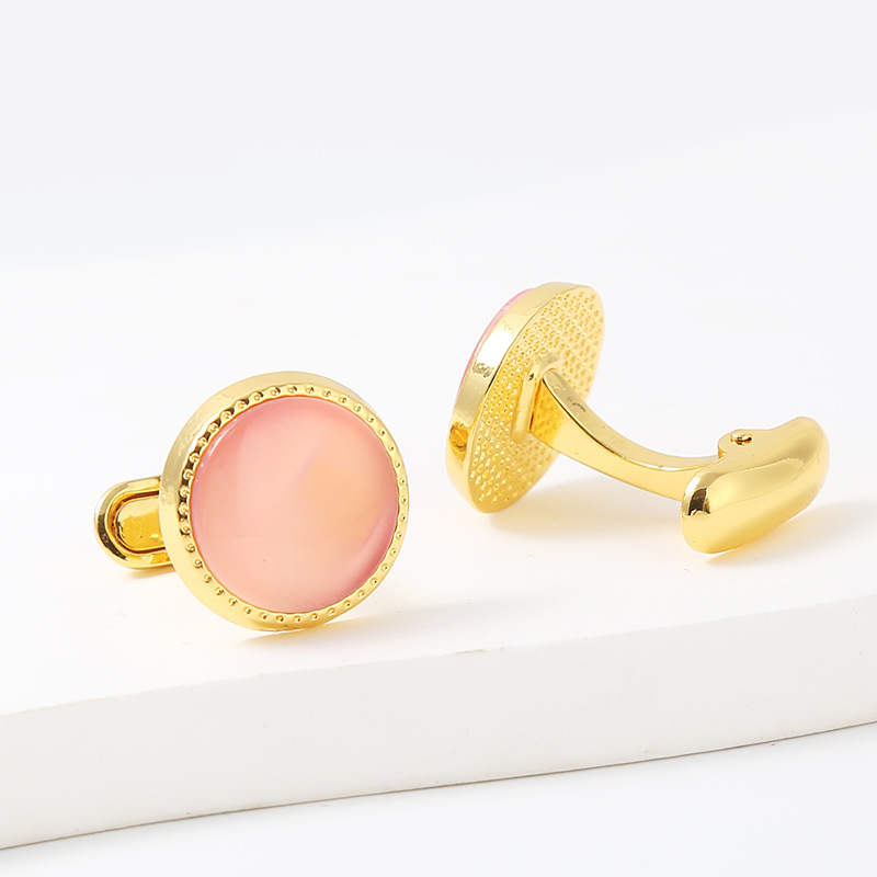 neue runde Manschettenknöpfe mit Diamantkristall, modische, hochwertige Manschettenknöpfe aus Zirkon_voghion.com