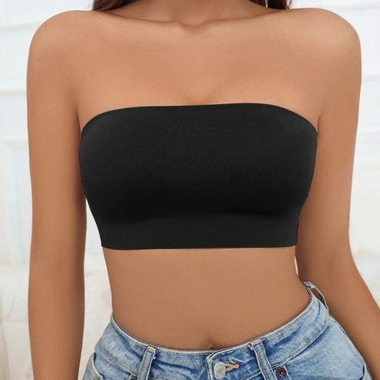 Cross-border Large-size Anti-shedding Girls' Underwear Tube-top Sexy Traceless Ice Silk Upper Bracing Gathering without Steel Rings Women's Tube-top