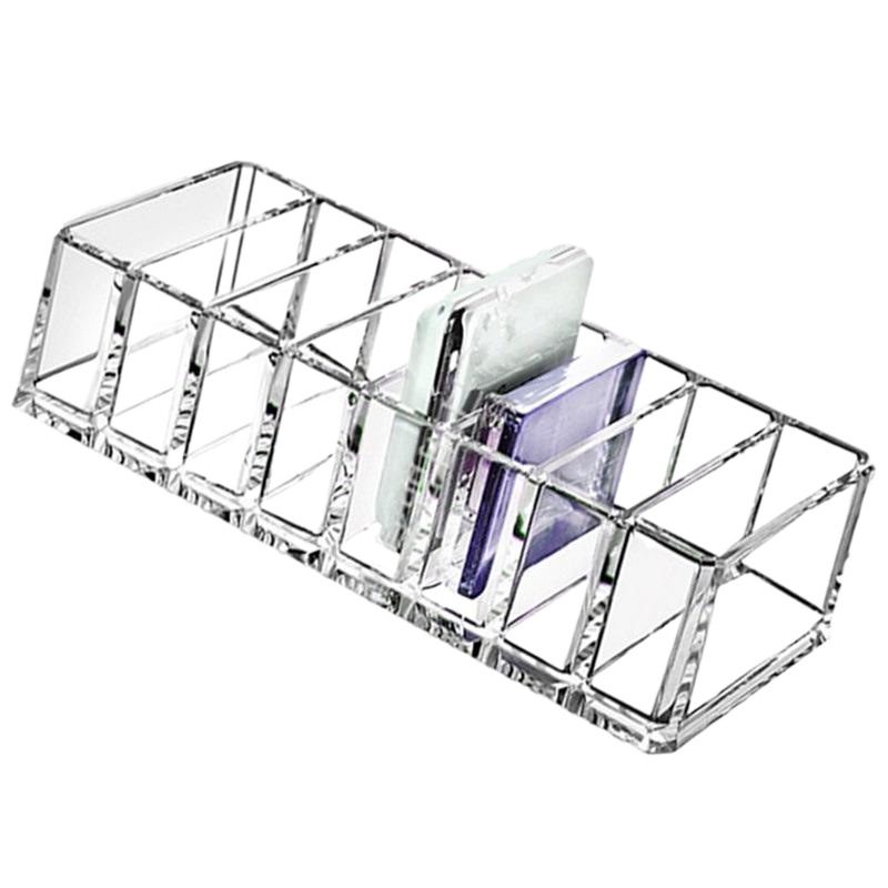 Placa de rubor transparente caja de almacenamiento de sombra de ojos engrosada caja de presentación de pastel de polvo de 8 bits caja de presentación de escritorio caja desmontable de 6 rejillas