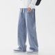 Jeans Men's Autumn plus size Straight Pants Men's Loose Trendy Hong Kong Style Ins Wide Leg Pants Casual Long Pants