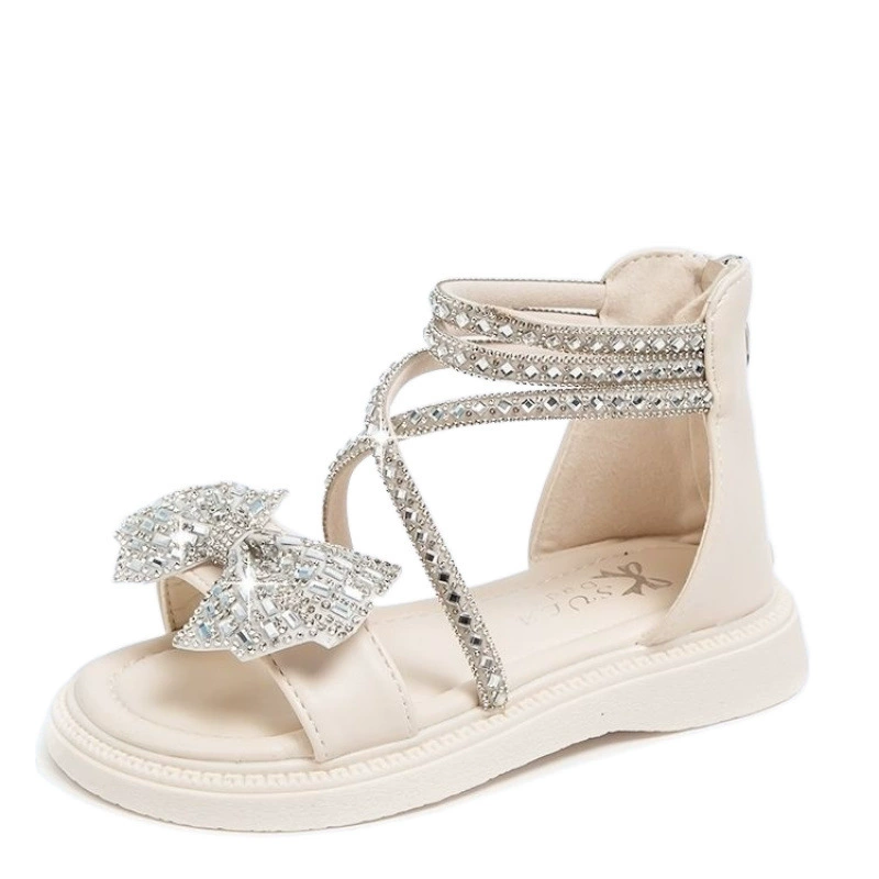Sandals for princess, summer fashionable children's shoes with bow, Korean style