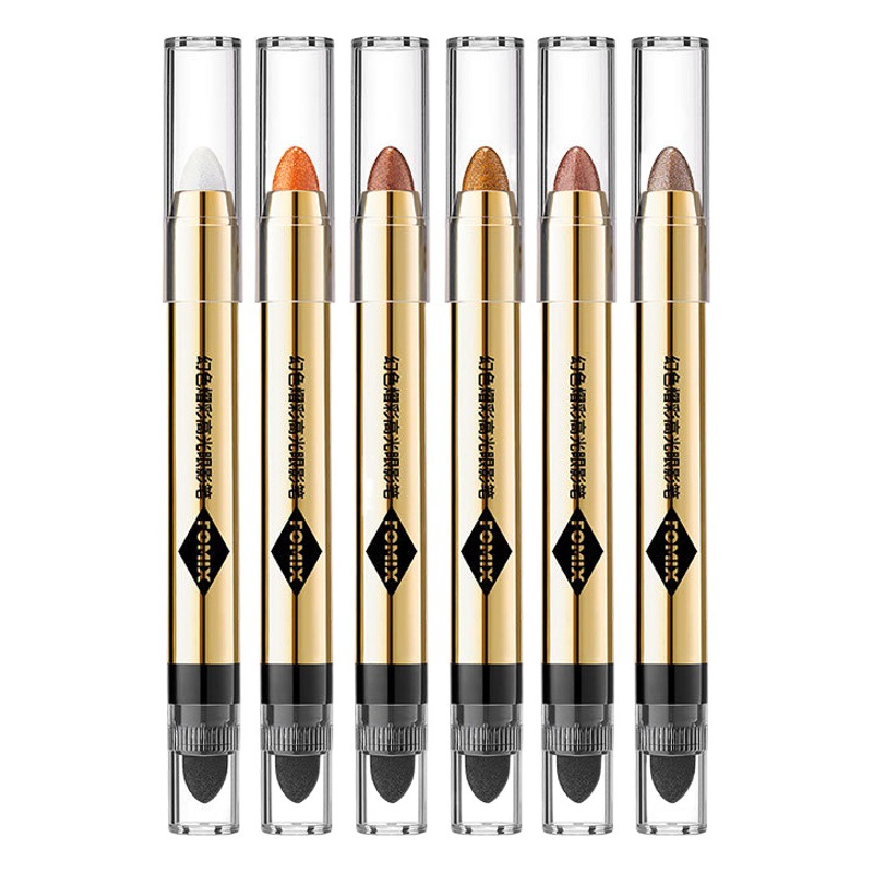 Lai Pin Shang Fomix Colorful Highlighter Eyeshadow Pen with Pearl Shine and Fine Glitter for Contouring and Brightening, Dual-Ended Eyeshadow Stick