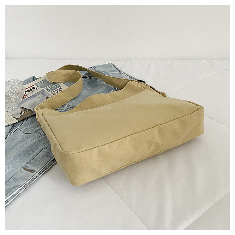 Large-capacity, fashionable and simple canvas bag, 2025 new style, casual and artistic shopping bag, versatile, shoulder crossbody bag undefined