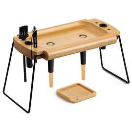 跨境木制卷烟器可折叠多功能盘木制托盘套装木制卷烟盘锥形