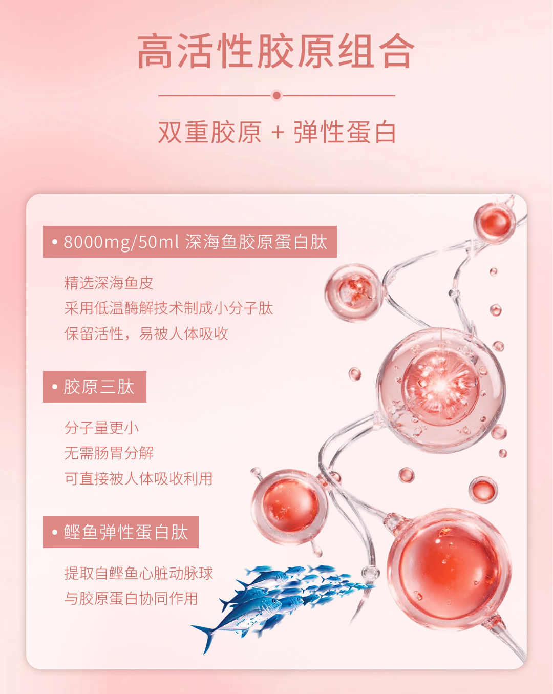 Fish Collagen Peptide Oral Liquid (胶原蛋白肽口服液) — Small-Molecule Marine Collagen Drink, 600ml Gift Box key features