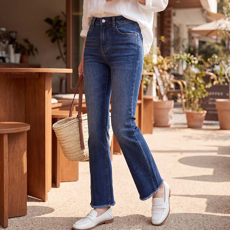 Women's high-waisted slim-fit straight-leg jeans, new early autumn style, four-way stretch, petite-friendly, slimming, straight-leg cigarette pants Women's high-waisted slim-fit straight-leg jeans, new early autumn style, four-way stretch, petite-friendly, slimming, straight-leg cigarette pants