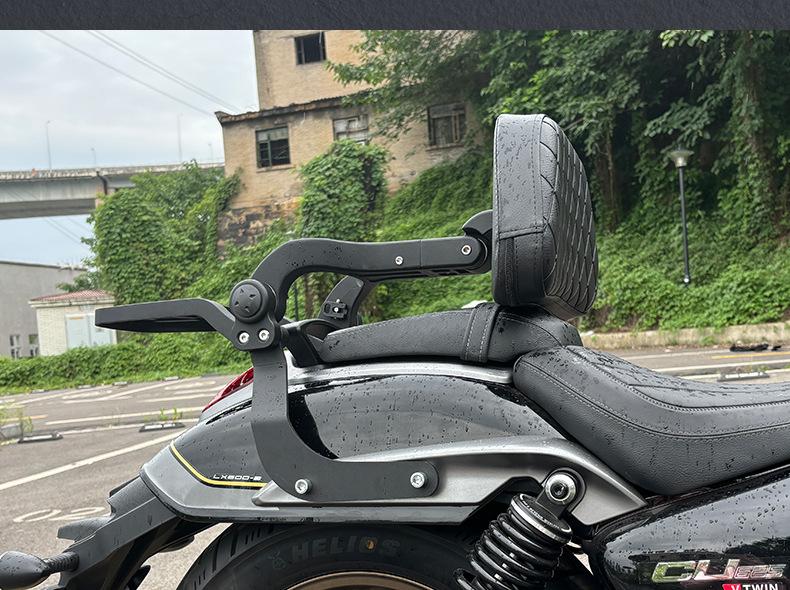 Cruise motorcycle foldable backrest for Wuxi CU625/250/525 aluminum alloy tail rack, Graystone 250/300, Flash 250V
