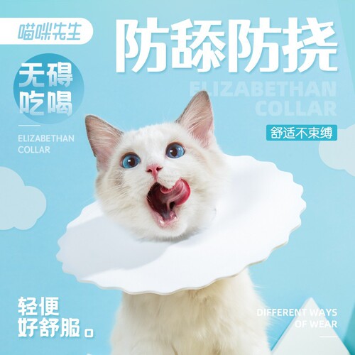 Mr. Mew Cat Elizabeth Circle Kitten Dog Soft Shame Circle Waterproof Neutered Cat Neck Collar Weekly Disposable Type