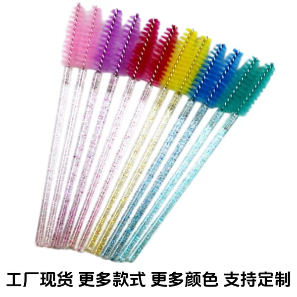 50-piece set of crystal solid-handled eyelash brushes, eyelash combs, spiral eyebrow brushes, eyelash curling tools, factory stock available