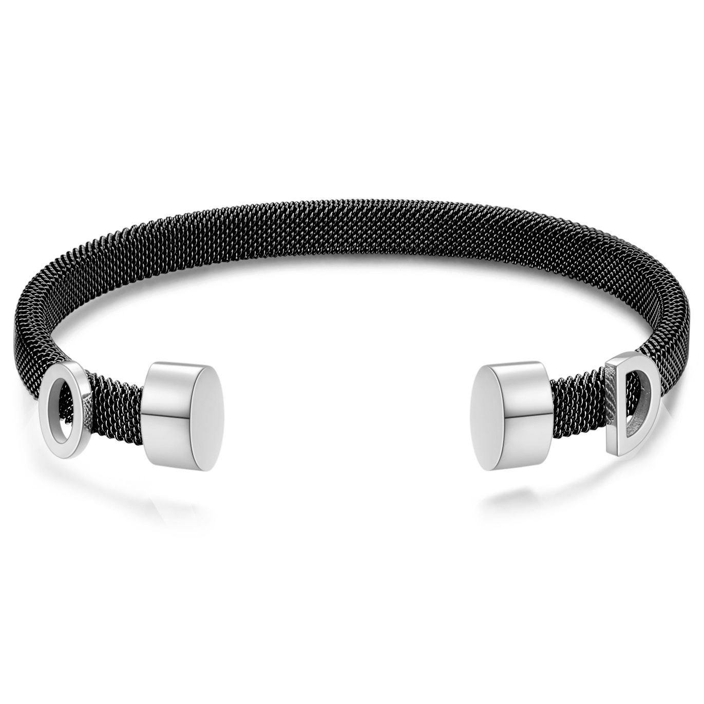 2 pezzi Bracciale con lettera OD con apertura per cavo in filo di acciaio inossidabile femminile elegante e minimalista_voghion.com