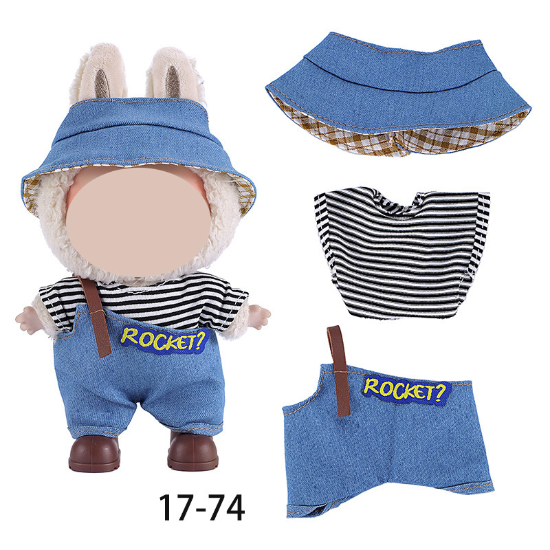 衣類のみ 1、2、3 世代のラブ服ペンダント、座れないベビー服、8 チェック柄オーバーオール セット|undefined