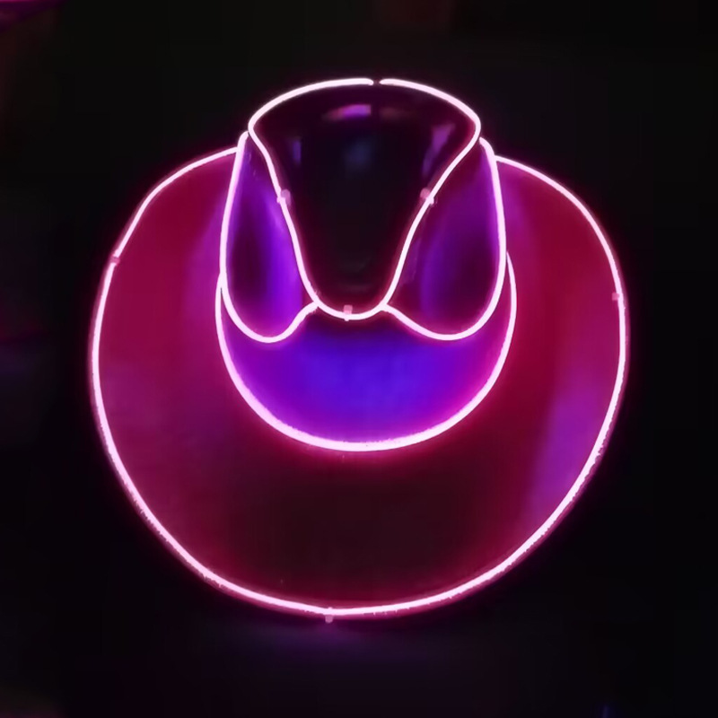 De Halloween nacarado sombrero FIESTA DE Carnaval LED inalámbrico fluorescente colorido Denim luminoso sombrero láser colorido sombrero de vaquero
