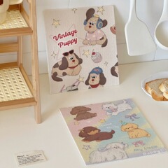 Kitchen Lele ins cartoon cute dishwashing cloth 24 new cleaning artifact wood pulp cotton rag wholesale