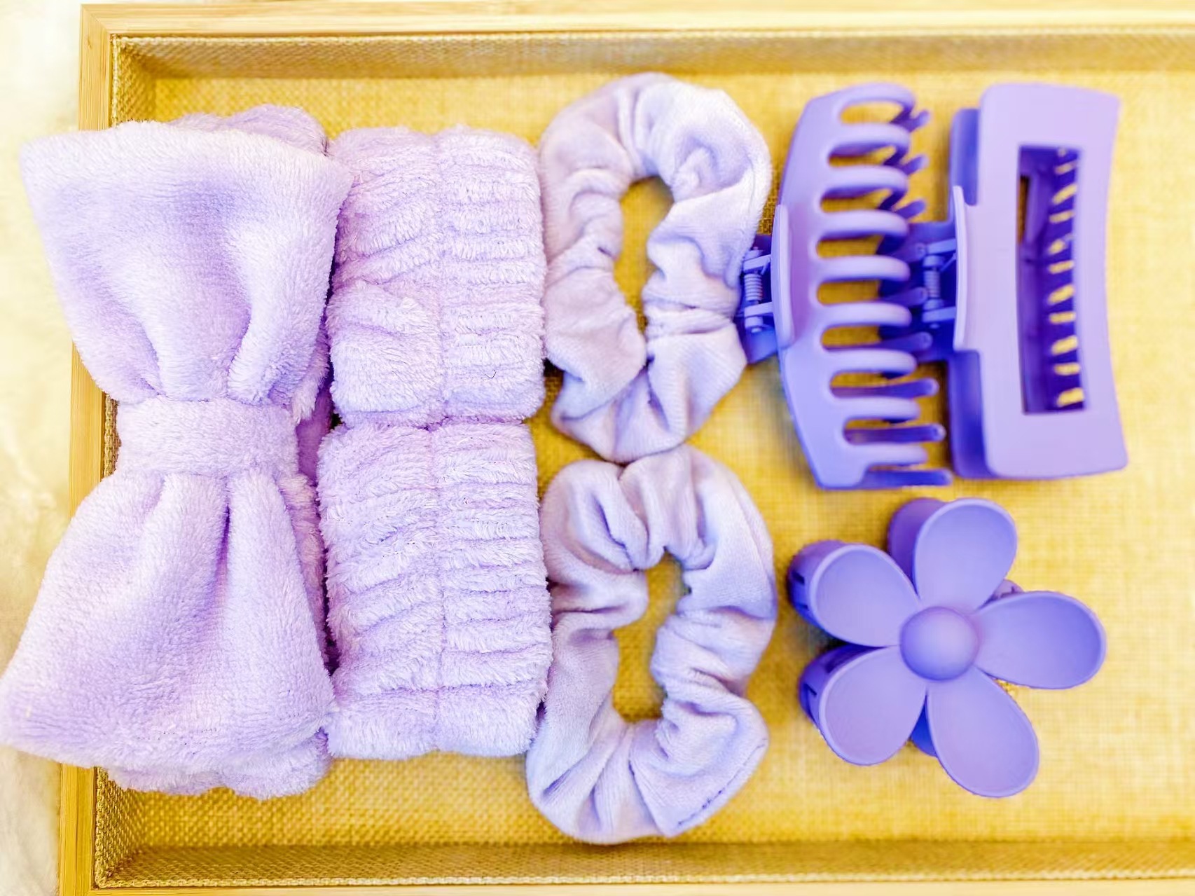 Correa para el cabello suave, tocado, lazo, lavado, multicolor mate mate, clip de agarre grande, anillo para el cabello elástico, juego de 16 piezas