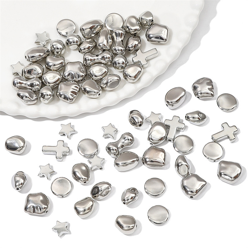 Plastic CCB Irregular Shaped White K Color Beads DIY Handmade Earrings Bracelet Necklace Accessories Material Plastic CCB Irregular Shaped White K Color Beads DIY Handmade Earrings Bracelet Necklace Accessories Material