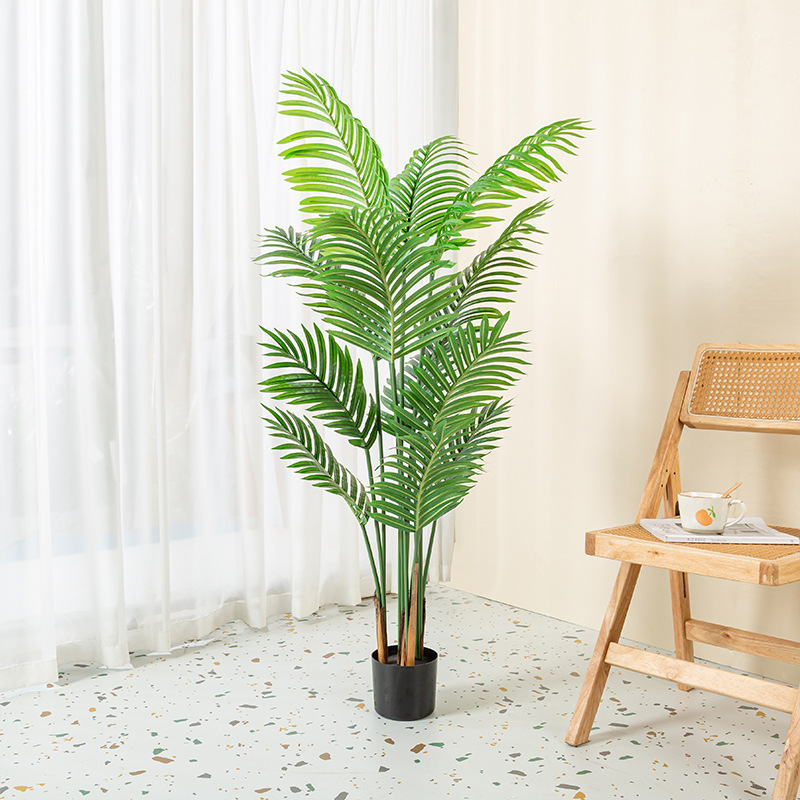 模擬緑の植物、高級なアマゾンの植物、鉢植えの植物、自宅のリビングルームの装飾品、床置きの屋内人工木の緑の植物|undefined