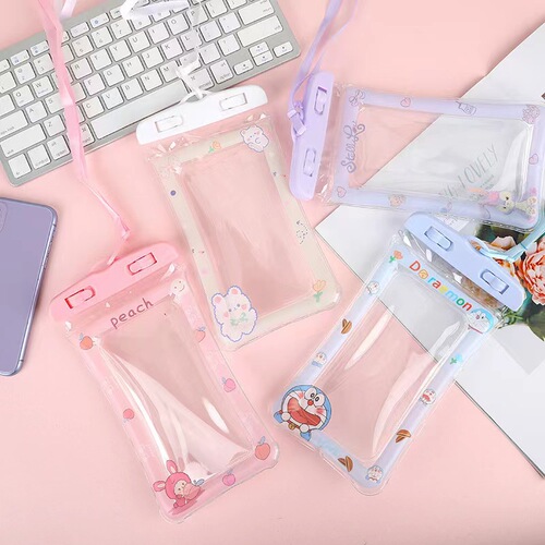Manufacturer wholesale cartoon airbag mobile phone waterproof bag protective cover drifting swimming waterproof cover touch screen floating mobile phone cover