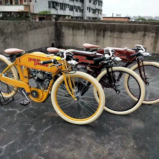 复古燃油自行车26寸通勤收藏用摆拍机车复古燃油自行车豪华个性自