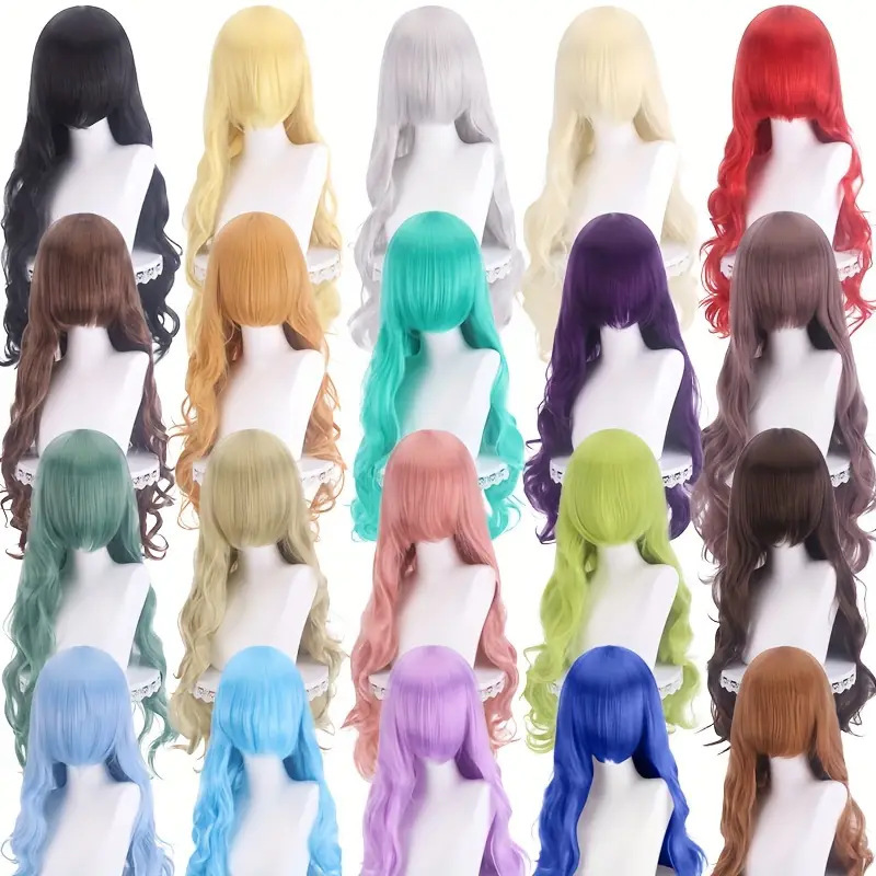 Factory Direct Sales European and American Cosplay Role-Playing Props Wig Male Cross-Dressing Female Long Hair Big Wave Wig