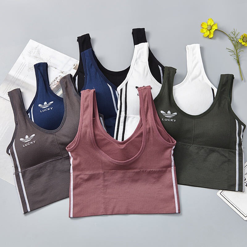 Manufacturer in stock contrast color inner vest can be worn outside extended version beauty back sports vest women's fitness underwear women's shockproof