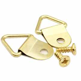 定制工厂直销冲压金属材质三角D形圈图片相框挂钩油画画框挂架挂