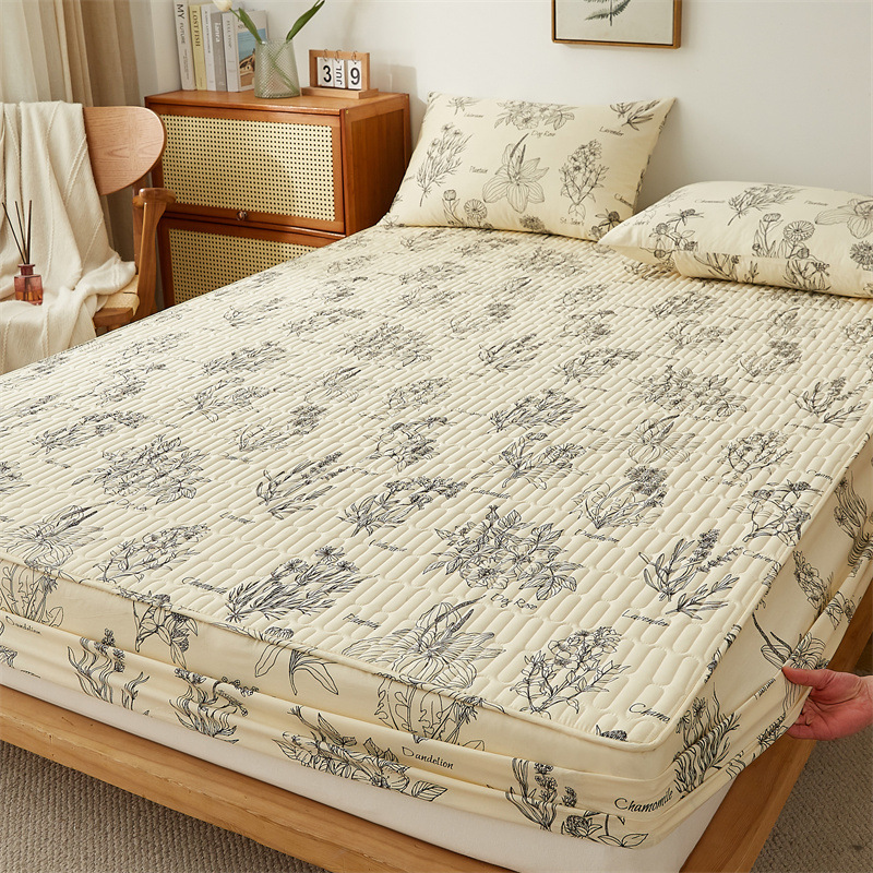 Colcha de cama acolchada gruesa de una pieza para otoño e invierno 2023 nueva funda protectora de colchón Simmons cubierta antipolvo