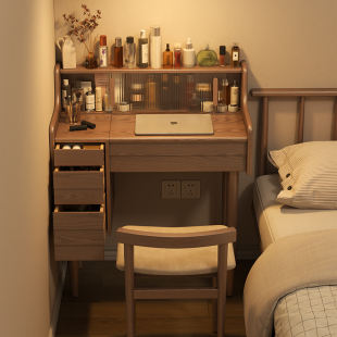 Bedroom Dressing Table Solid Wood Flip-Top Small Apartment Dressing Table Dressing Table Modern Simple Desk Integrated Dressing Table