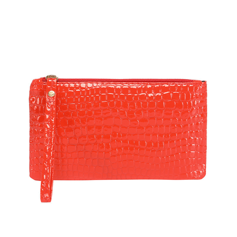 Bolso de Mano con Estampado de Cocodrilo de PU Cierre de Cremallera para Uso Diario
