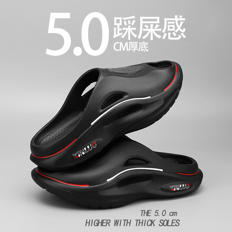 Slippers de moda para hombres, zapatillas impermeables, zapatillas de playa de tacón plano antideslizante para mujeres, baño doméstico