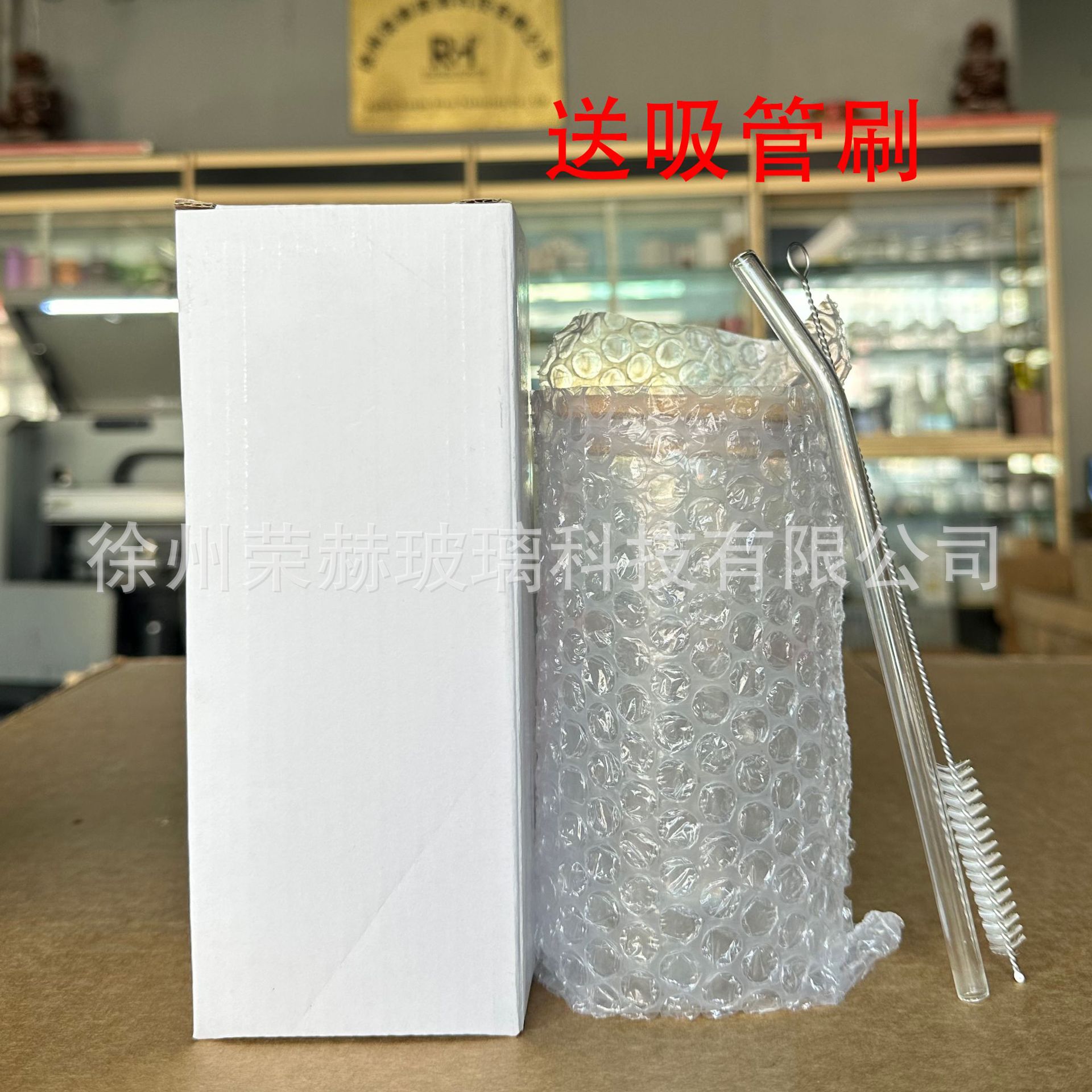 Taza de Coca-Cola transfronteriza de 16oz, taza de vidrio de alta borosilicona con cubierta de bambú y madera, Amazon para patrones personalizados, explosiones creativas