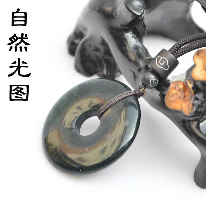 智贝主图_2蓝田玉吊坠陕西蓝田玉吊坠墨玉平安扣挂件玉石时尚