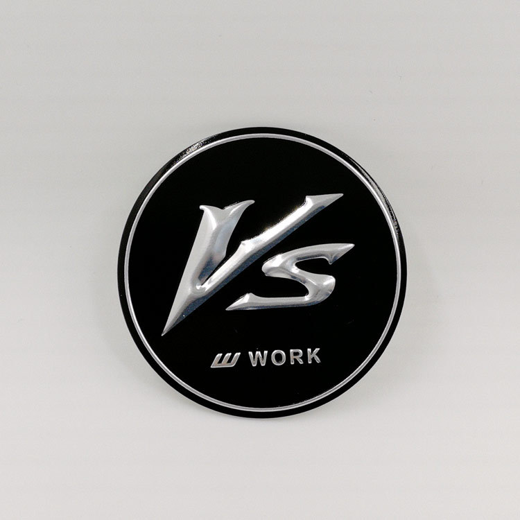 50MM 56.5MM Aluminum – Qìchē Car logo - 45mm-vs-silver-letter-black-4pcspack