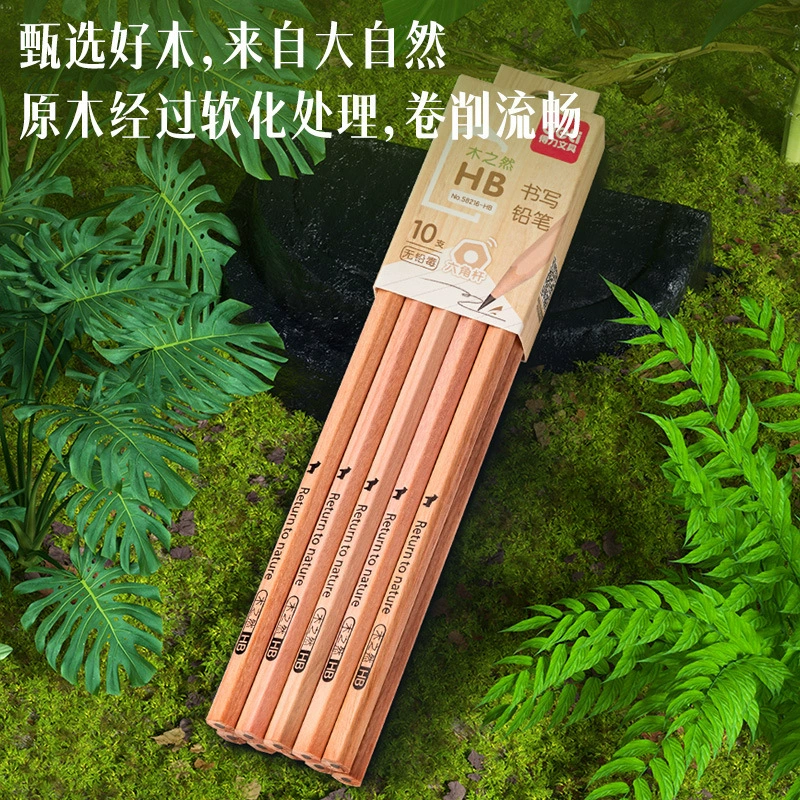 Deli 58216 Logged Pencil 10 Elementary School Students Writing HB Hexagon Pen hard pen Calligraphy test Tuka 2B