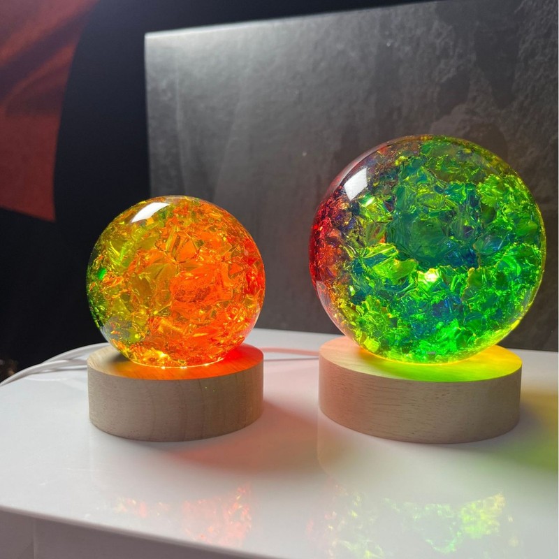 幻彩水晶冰裂球手持文玩小球鱼缸饰品摆件喷泉装饰玻璃球装饰品|undefined