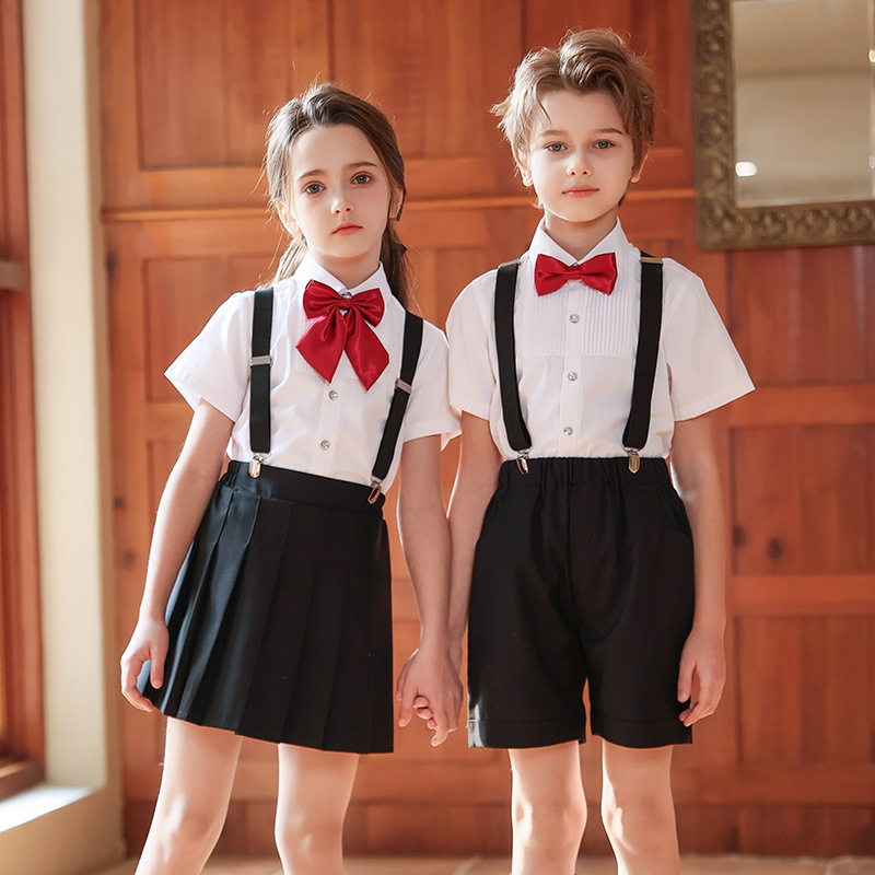 Trajes de coro para niños, trajes de actuación, vestidos de estilo británico para escuelas primarias y secundarias, trajes de actuación para niños y niñas, trajes de babero